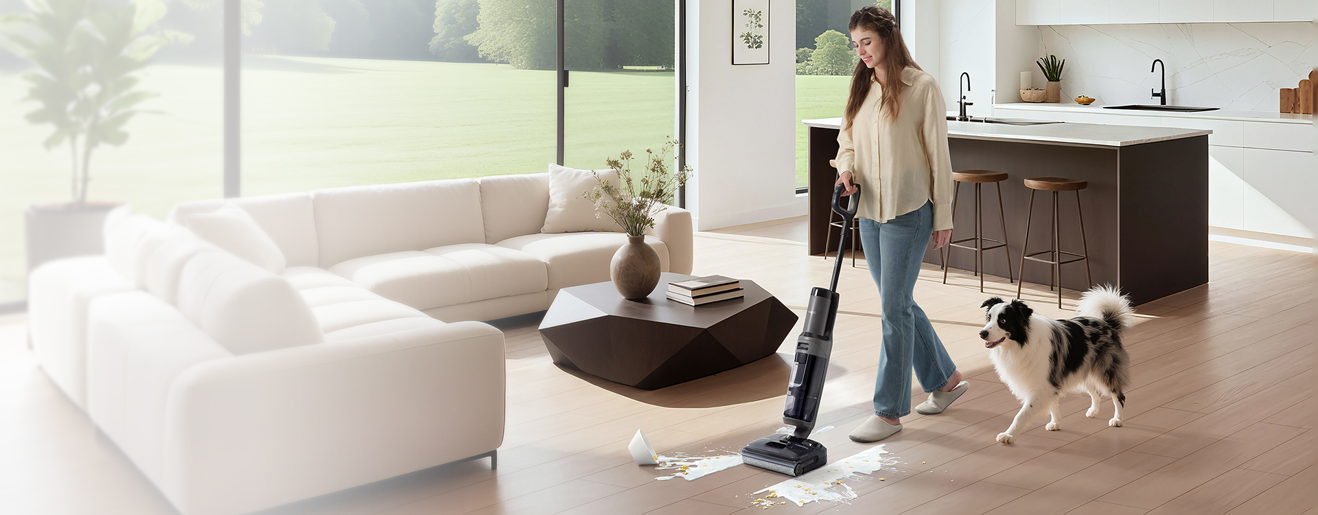 Affronta facilmente i disordini sia bagnati che asciutti e le macchie più resistenti e appiccicose sui pavimenti duri.