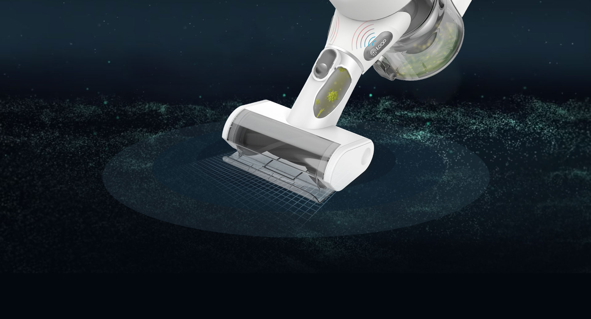 self-adjusting suction power with the iloop™ smart dust sensor
