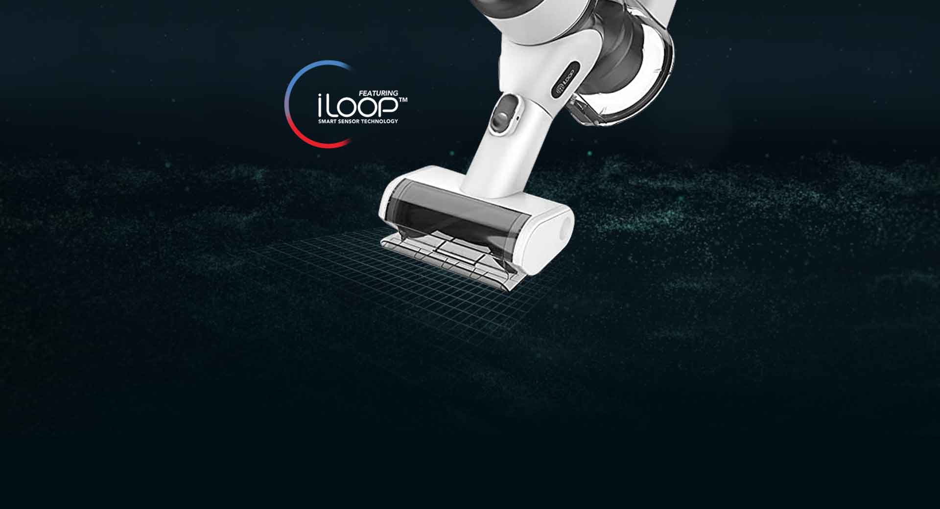 self-adjusting suction power with the iloop™ smart dust sensor